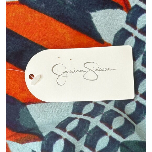 NWT Jessica Simpson Midi Dress Sleeveless Pockets Cut Outs Purple Orange Blue 6 - Picture 12 of 12